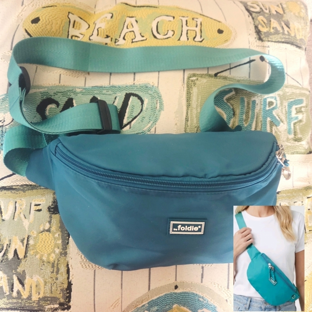 The Foldie Teal Women's Crossbody Belt Bag With RFD Safe Protection